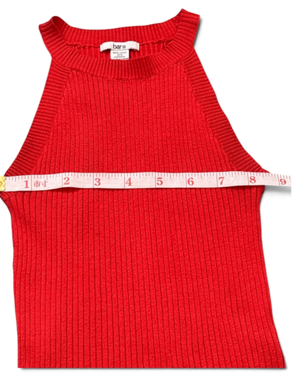 Bar III Ribbed Knit Tank Top Red Size L - Picture 3 of 6